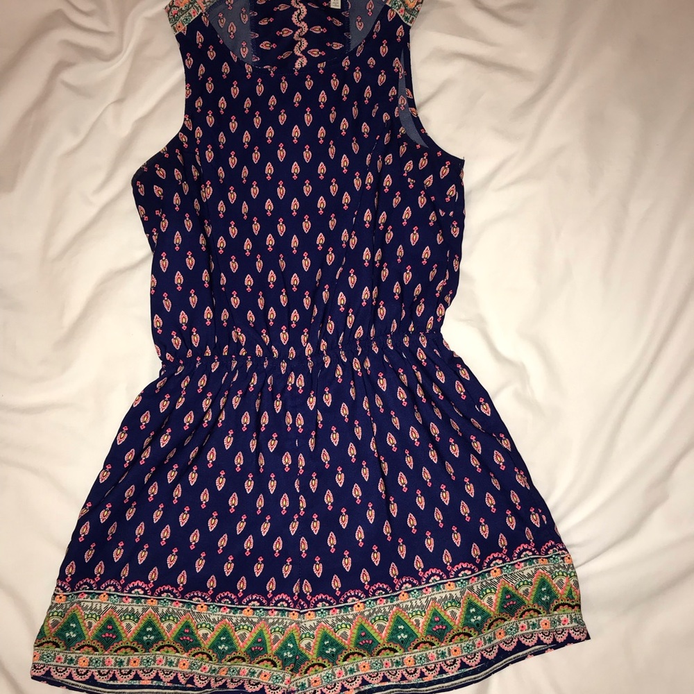 Multi Colored Romper With Open Back - image 1